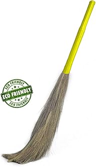 Signamio® Strong Plastic Handle Soft Grass Floor Broom Stick for Cleaning Floor, Kitchen, Garden - DN-2-Indoor-outdoor- 2 Pcs (Combo)- Multicolor - Pack of 2