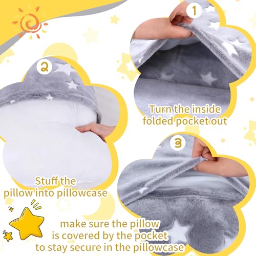 Image of Cloele Body Pillow Cover,Grey Star,Glow in the Dark,21x54 inches | Long Pillow Cases,Ultra Soft, Body Pillow Pillowcases,Body Pillowcase for Kids Girls Boys, Decorative, Only Cover