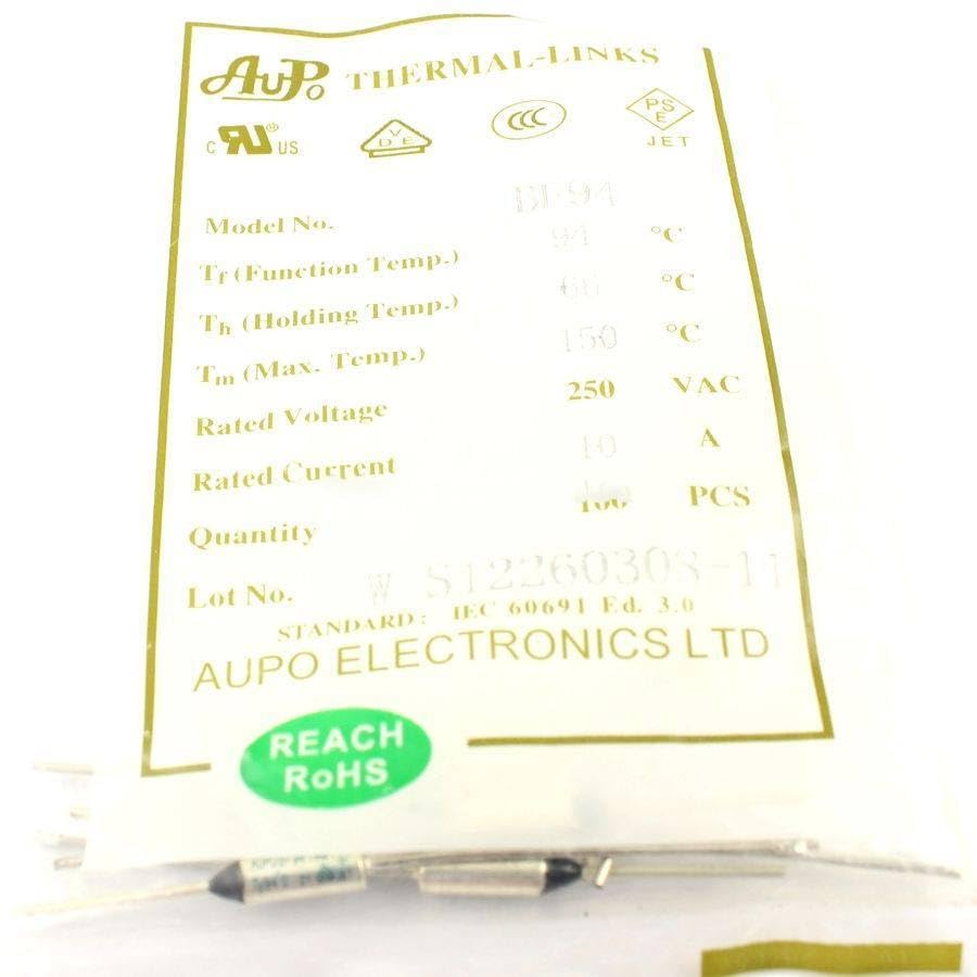 10Pcs Thermal Fuse Cutoff TF 94 Degree 250V 10A BF94