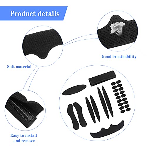 Coussinet de Casque de Vélo, 3 Kits de Rembourrage du Casque Peuvent Protéger Efficacement la Tête, Rembourrage pour Casque de Vélo a 27 Pcs Mousses pour Casque Moto et 54 Pcs Auto-adhésives Ovale - Image 5