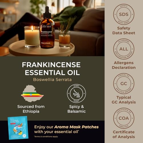 Image of Gya Labs Frankincense Essential Oil - 4 Fl Oz - for Hair, Skin, Diffuser, Aromatherapy & DIY Candle Making Scent