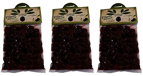 3x griechische schwarze Kalamata Oliven a 220g eingelegt 'Aromas of Crete' aus Plakias Kreta Olive...