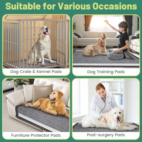 Image of Gimars XL 28 inchx34 inch 6-Layer Ultra Abolsorbent Pee Pads for Dogs, Leak-Proof Carbon Dog Puppy Pads, Odor-Control & Quick Dry Dog Training Pads 30 Counts Charcoal
