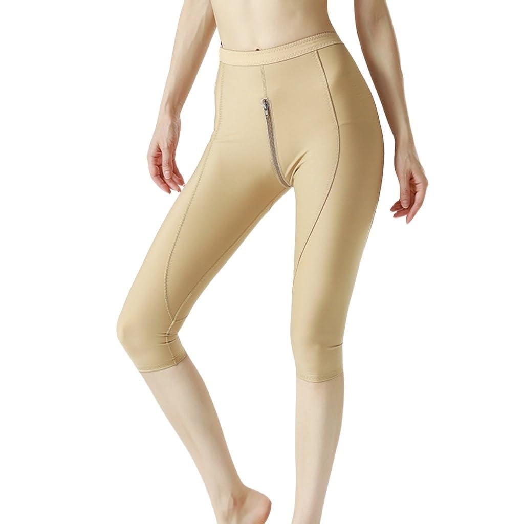 Faja Moldeadora de piernas y Cintura Alta para Mujer, para liposucción, Soporte posparto, Moldeadora Corporal con Cremallera y Entrepierna Abierta.