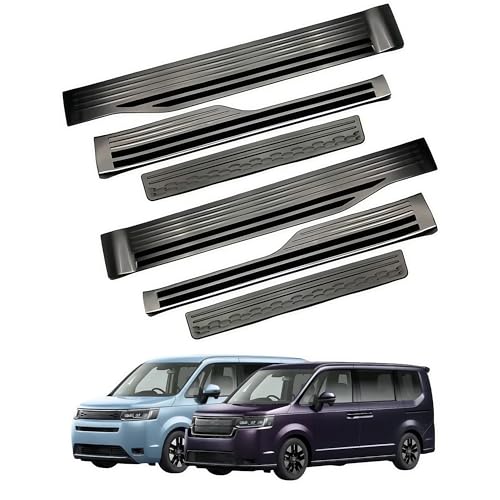 Uxi.Shop 新型 ステップワゴン エアー スパーダ RP系 RP6 RP7 RP8 カスタム アクセサリー 車種専用 サイドステップ ガード 外側・内側 スカッフプレート ステンレス ガーニッシュ パーツ 乗り降りの傷防止 汚れ防止 6件セット (ブ
