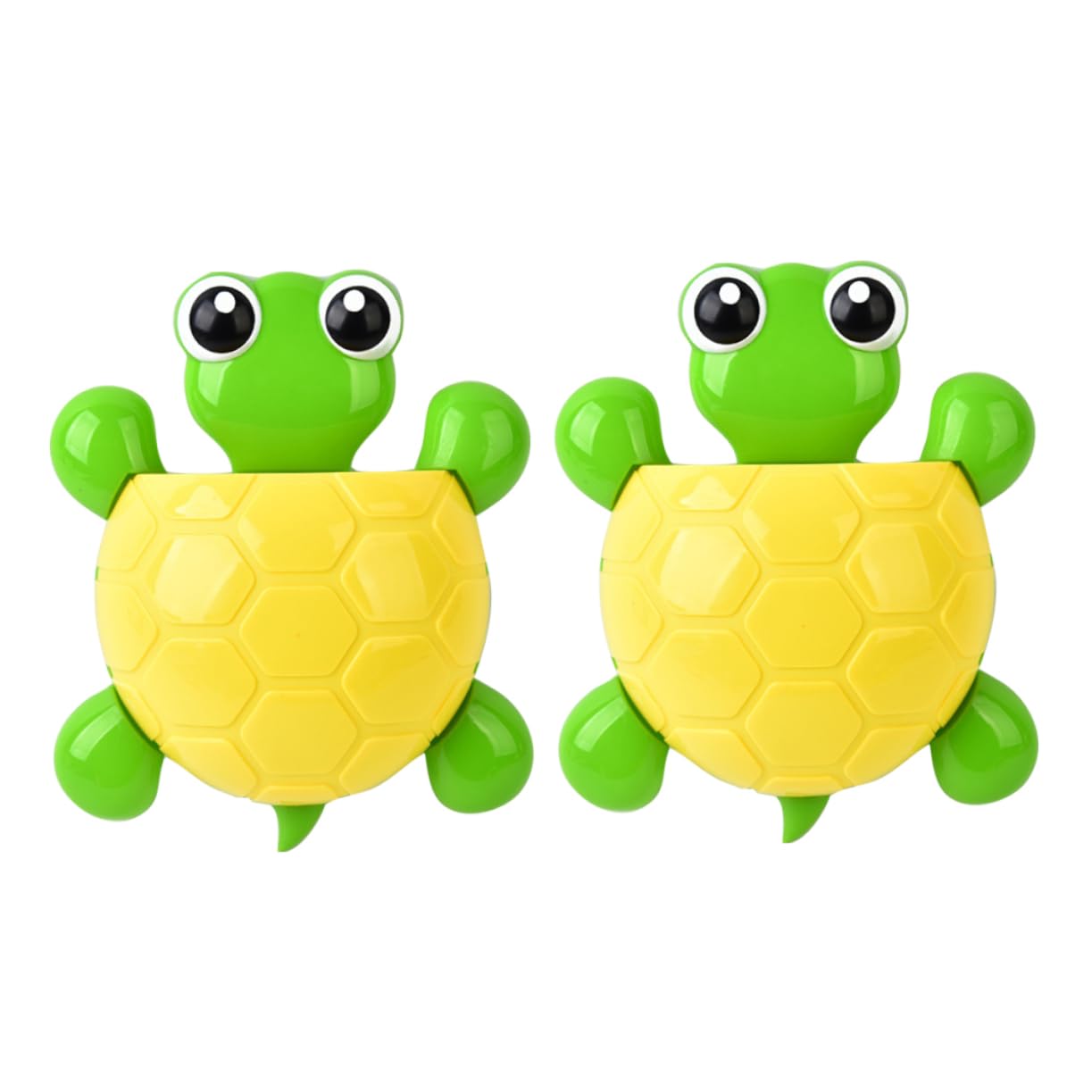 Alipis 6piezas Soporte De Cepillos De Dientes De Tortuga Ventosa Organizador De Pasta De Dientes y Accesorios Amarillo Diseño Creativo y Práctico para Baño