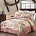 MarCielo 3 Piece Christmas Quilt Set, Rustic Lodge Deer Quilt Bedspread Throw Blanket Lightweight Bedspread Coverlet Comforter Set (Hello Winter, King)