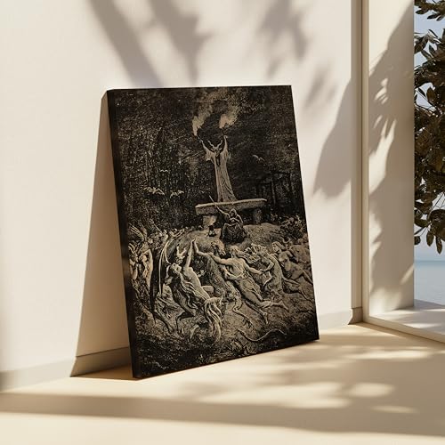 Image of Poster Master Gustave Dore Canvas - Retro Dance of Sabbath Print - Witchcraft Art - Halloween Art - Gift for Him & Her - Gothic Decor for Dorm, Living Room or Bedroom - Available in 8x10 to 30x40