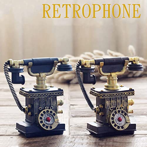Téléphone vintage nostalgique à cadran rotatif pour décoration rétro