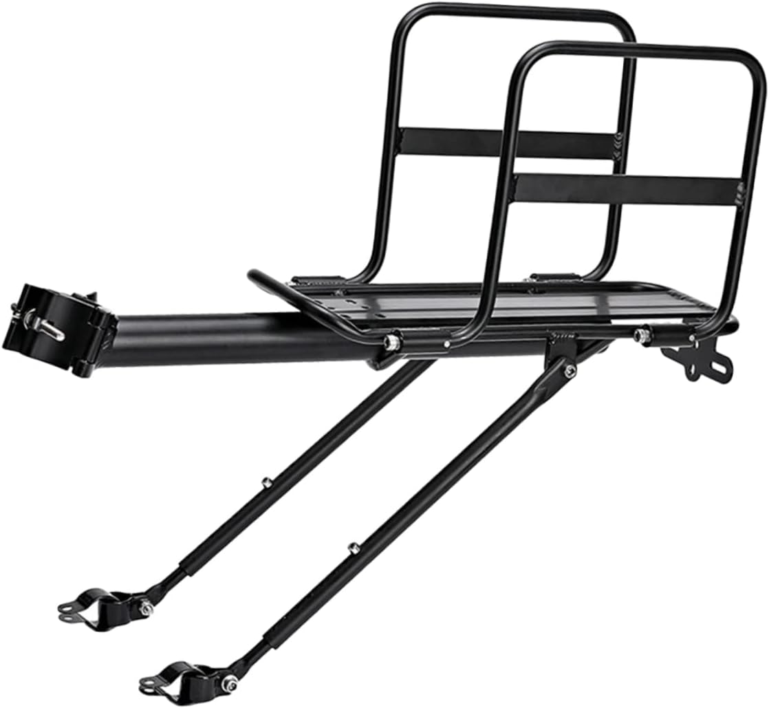 Garneck Bike Cargo Rack Reflective Logo Aluminum Alloy Rear Luggage Holder for Mountain Bikes for Easy Installation Suitable for Cycling Adventures