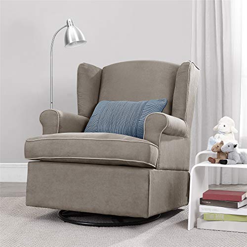 baby relax evan swivel glider and ottoman gray