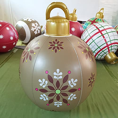 leititg Decorações de Natal gigantes Bola inflável de PVC com bomba, decorações infláveis de Natal p
