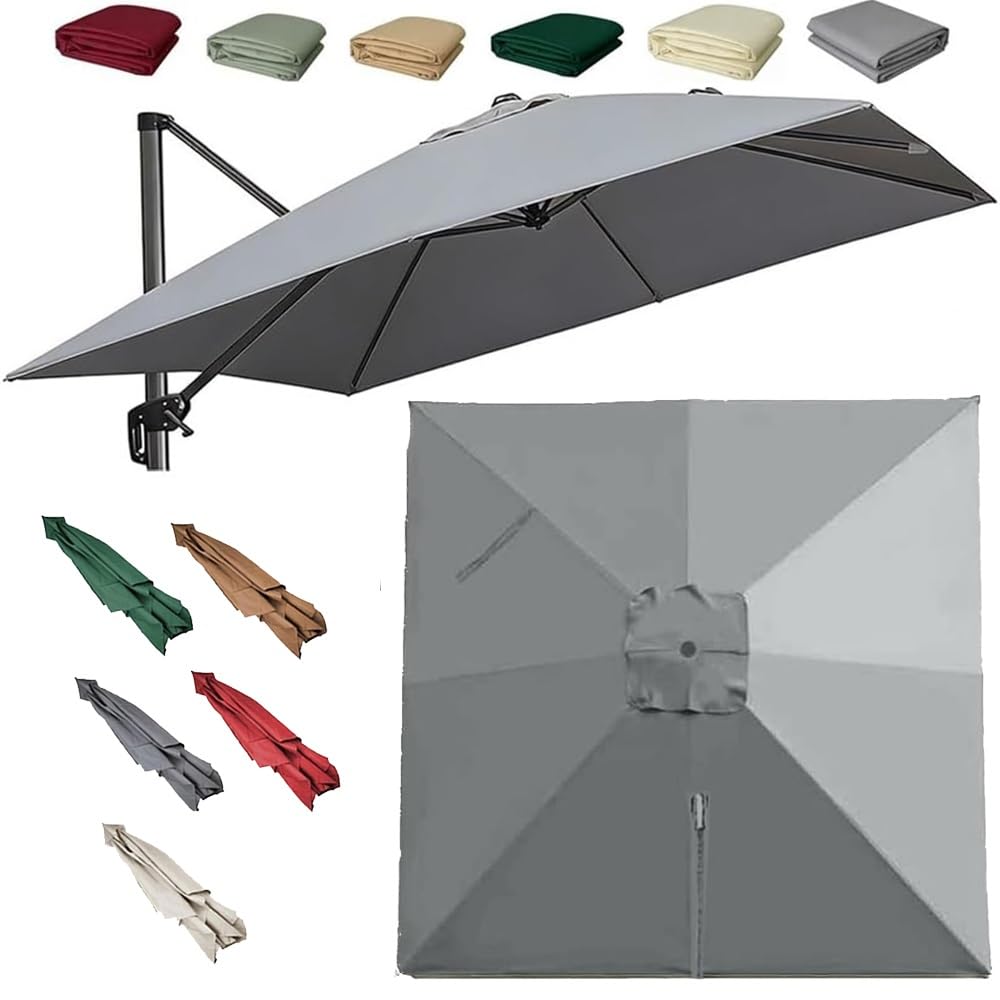 LRZPTDYU Outdoor Patio Umbrella Canopy 10x10ft Waterproof Square Replacement For Pool Backyard Market Cantilever