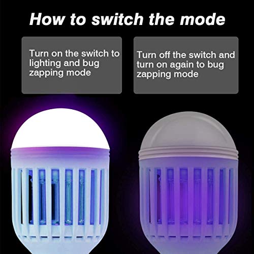 image for pzqzmar Bug Zapper Light Bulb, 2 in 1 Mosquito Killer Lamp LED Electro
