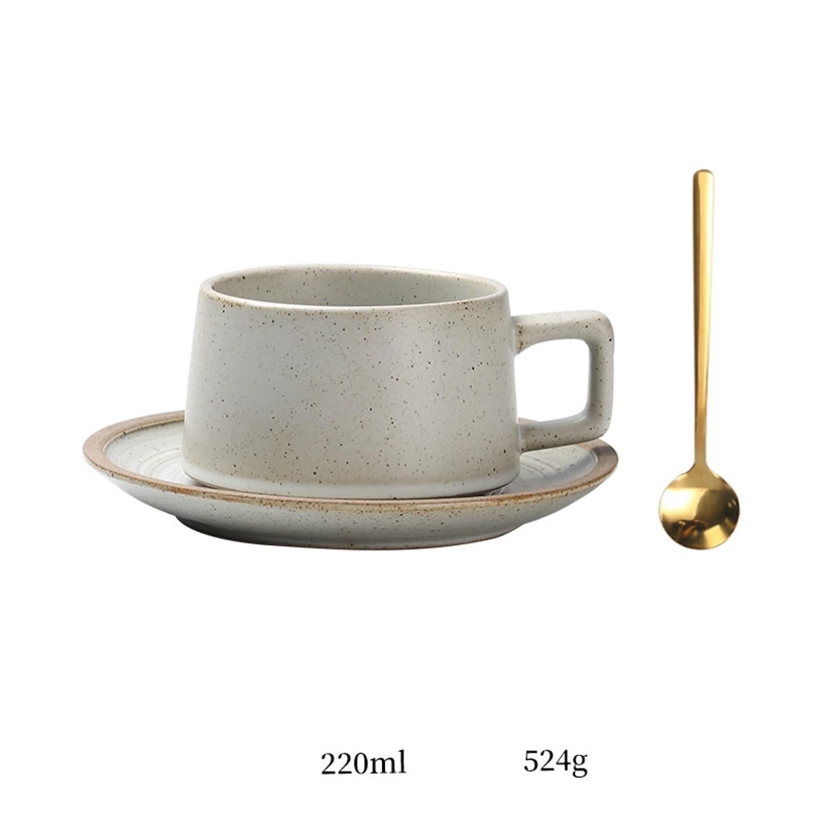 Taza Taza de café, leche, té, avena, restaurante, con platillo y cuchara, 220 ml Oficina