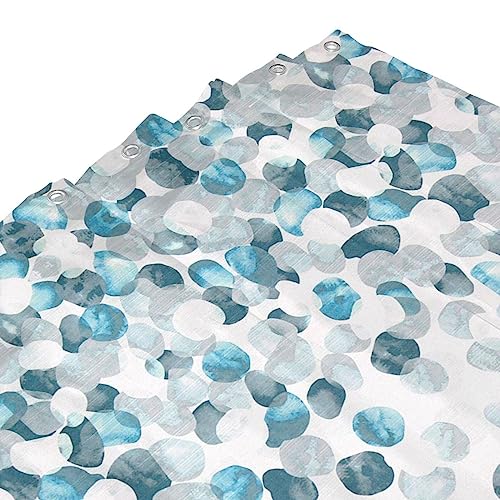 Rideau de douche bleu TOMPPY géométrique imperméable en polyester - 6