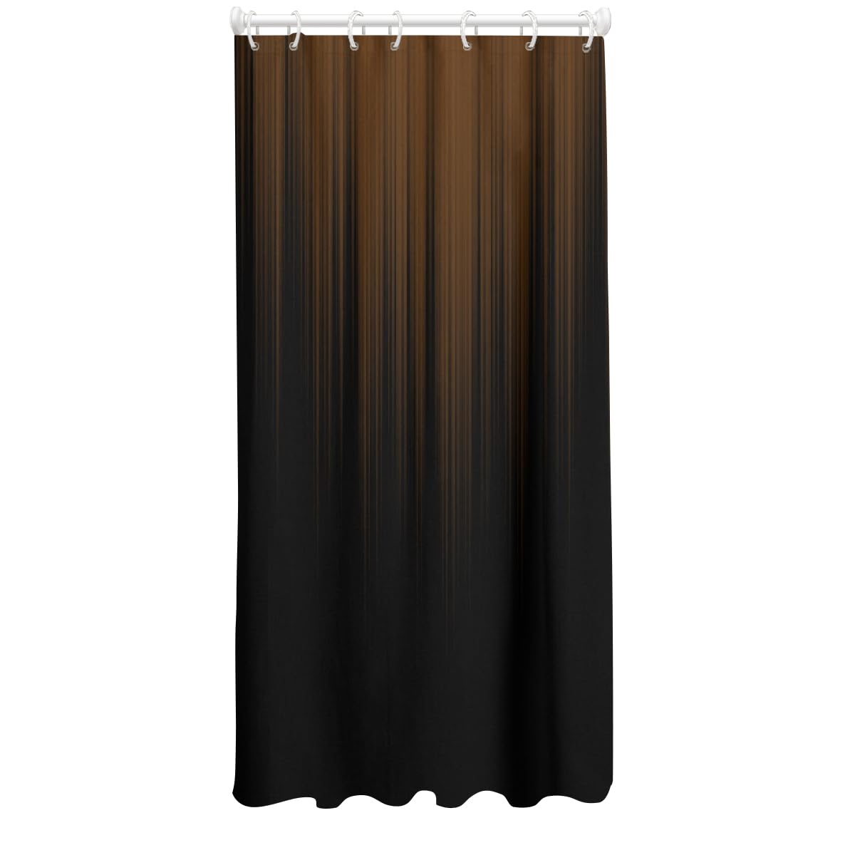 AAtter Brown Black Ombre Shower Curtain, Small Stall 36x72 Inch, 7 Hooks
