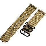 Clockwork Synergy - 2 Piece Heavy NATO PVD Black Nylon Band (20mm, Desert Khaki)