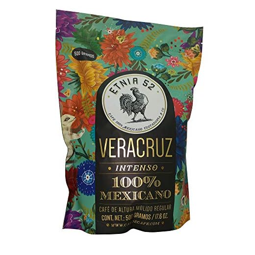 Etnia 52 - Veracruz (Intenso), Mexican Ground Coffee, 1 lb. or 16 oz., Kosher Certified (KMD), Made in Mexico, includes Ebook