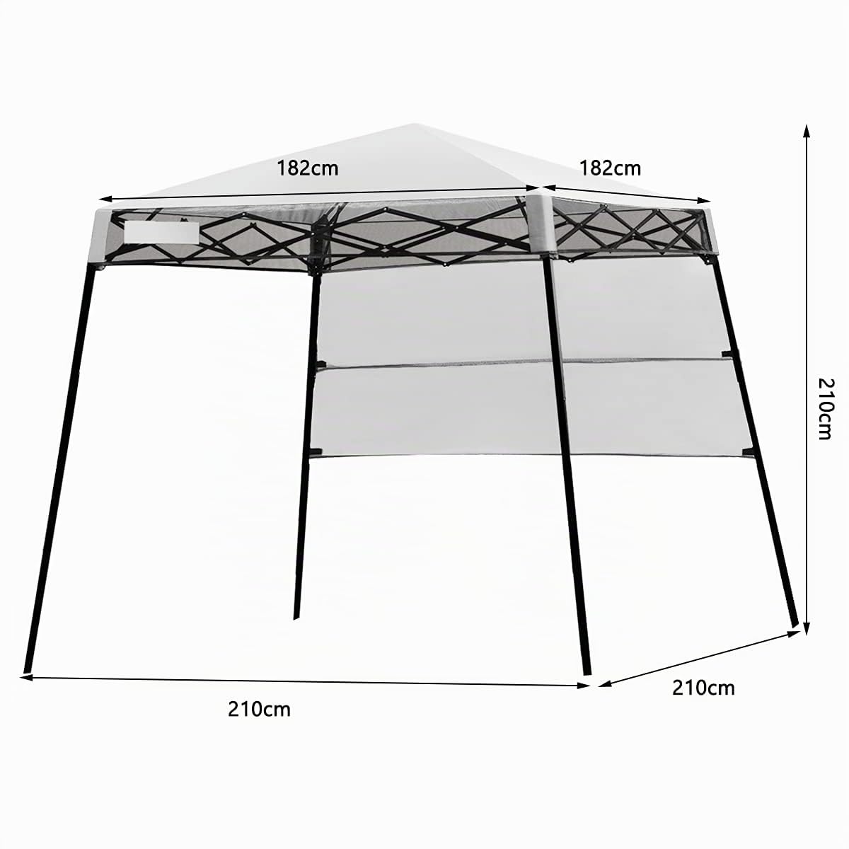 RELAX4LIFE Gazebo da Giardino Pieghevole, Gazebo da Esterno Impermeabile e Resistente, Altezza Regolabile, Tenda Gazebo per Fiere, Mercato, Campeggio (2,1x2,1x2,1M, Bianco)