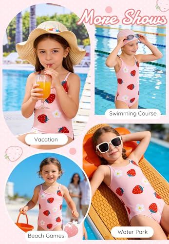 Image of Zando Girls Bathing Suit Size 2-10 Years - Cute Toddler Swimsuit Girl Adjustable One Piece Swimwear for Summer Beach Wear