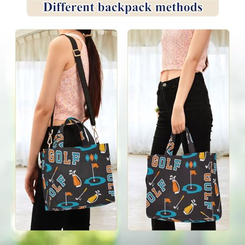 Golf Tote Bag for Women Corduroy Crossbody Shoulder Purse Satchel Bags for Office Work Travel 13.7 * 4.9 * 12.2IN3