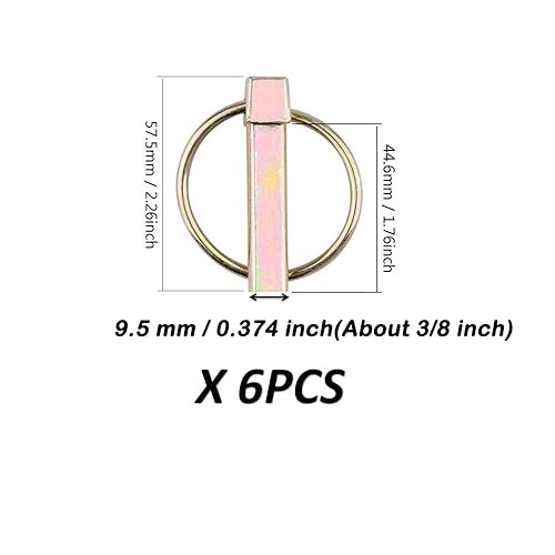 Miniatura 22 de Juego surtido de 30 pasadores de linchamiento con anillo, pasador de linchamiento resistente para tractores agrícolas, remolques, cortacésped, 1/4