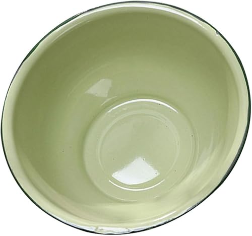 Miniatura 6 de Cuenco esmaltado vintage de 7 pulgadas, cuenco de mezcla de metal verde para cocina, comedor, ensalada y servir sopa, utensilios de cocina retro con