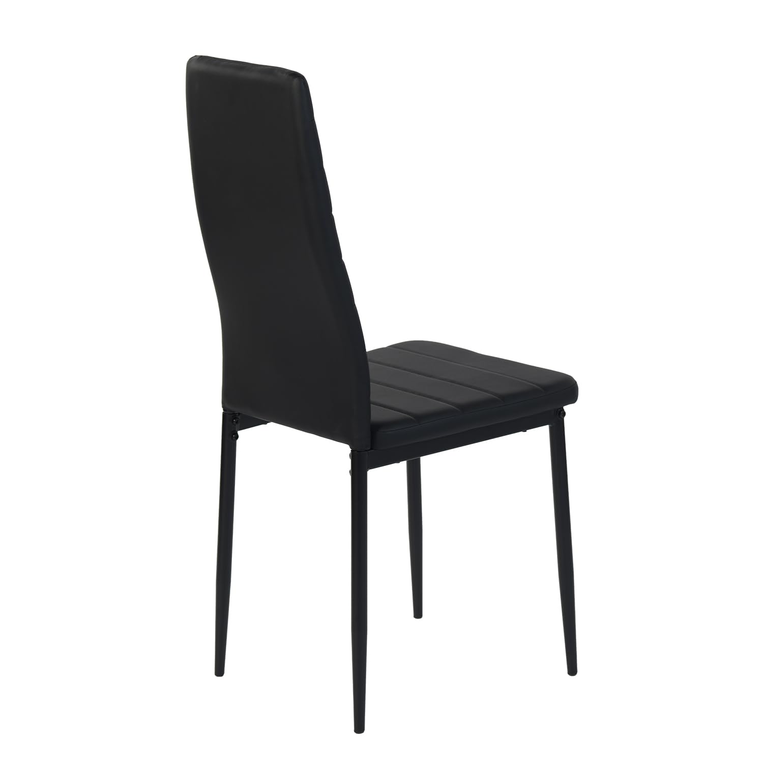 Lot 6 Chaise Salle a Manger Chaise Noire et Siège Ergonomique Chaise Scandinave Noir pour mobilier de Salle à Manger, de Cuisine et de Bureau, Pieds en métal, Noir