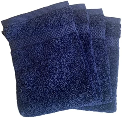 Sue Rossi Face Cloth Wash Mitt Set, 100% Organic Turkish Combed Cotton, 600GSM Thick With Hanging Loop, Size 16cm x 21cm, Flannel Glove Pack Soft & Absorbent (Silver Grey, 4)