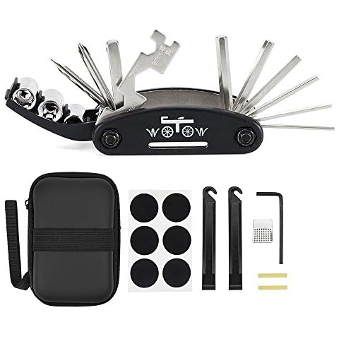 WOTOW 16 in 1 Multitool Fahrrad Werkzeug - Fahrrad Werkzeugset unterwegs, Fahrradwerkzeug komplett Set faltbares Multifunktionswerkzeug Fahrrad für die Profi Fahrrad Reparaturset für Fahren im Freien Cover