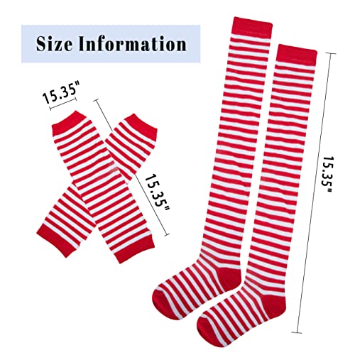 Image of Over Knee Rainbow Thigh High Socks Cosplay Accessories for Women Fashion Wild Long Striped Leg warmers