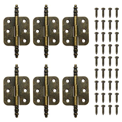 Image of 6 Pcs Antique Mini Hinges, Vintage Bronze Hinges, 70x36mm