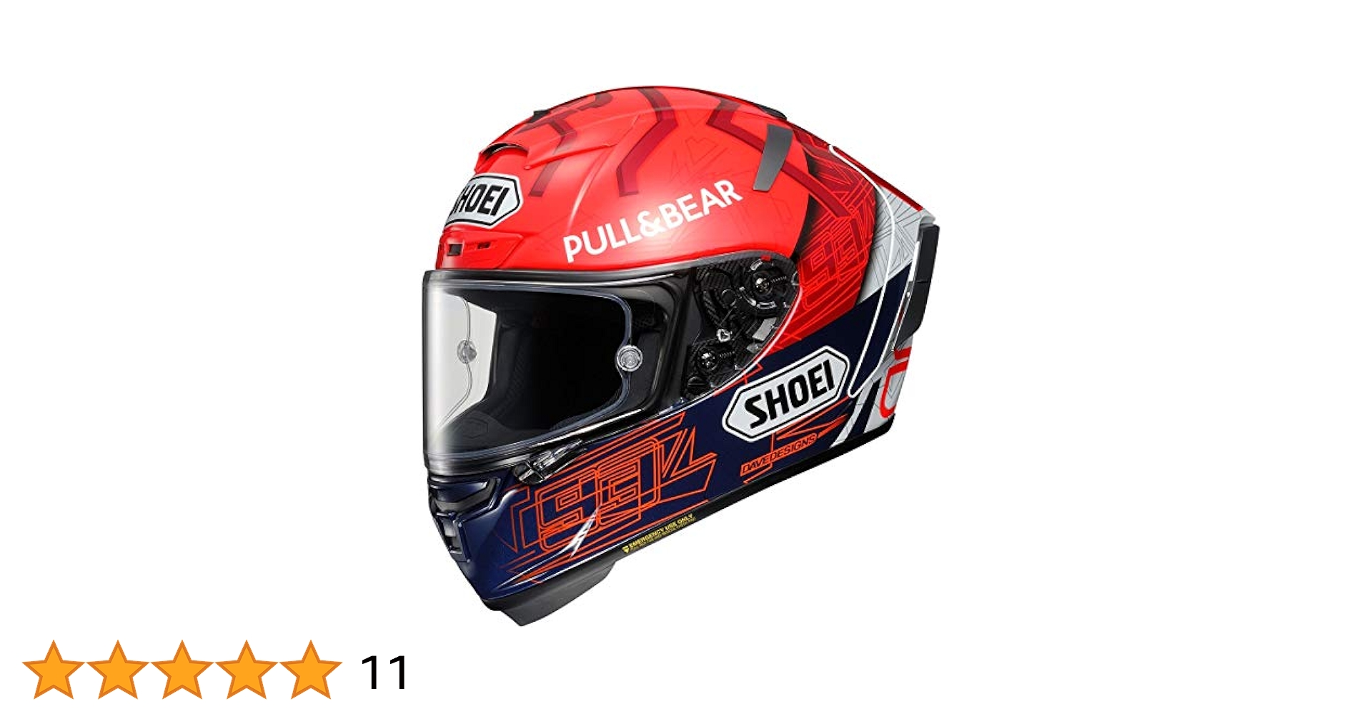 Shoei X-Fourteen Marquez 6 Helmet (X-Large) (RED) : Amazon