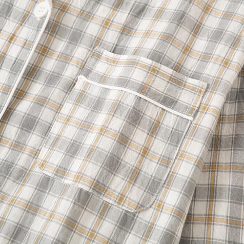 Image of STMAHER Women's 2 Piece Cotton Pajama Sets Long Sleeve Sleepwear Button Down Soft Lightweight Pj Pants Set With Pockets