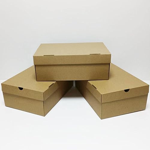 Miniatura 6 de Caja de zapatos de papel kraft para armar, caja de zapatos a prueba de polvo, para entrada, hogar, apilable, fuerte, para zapatos, caja de