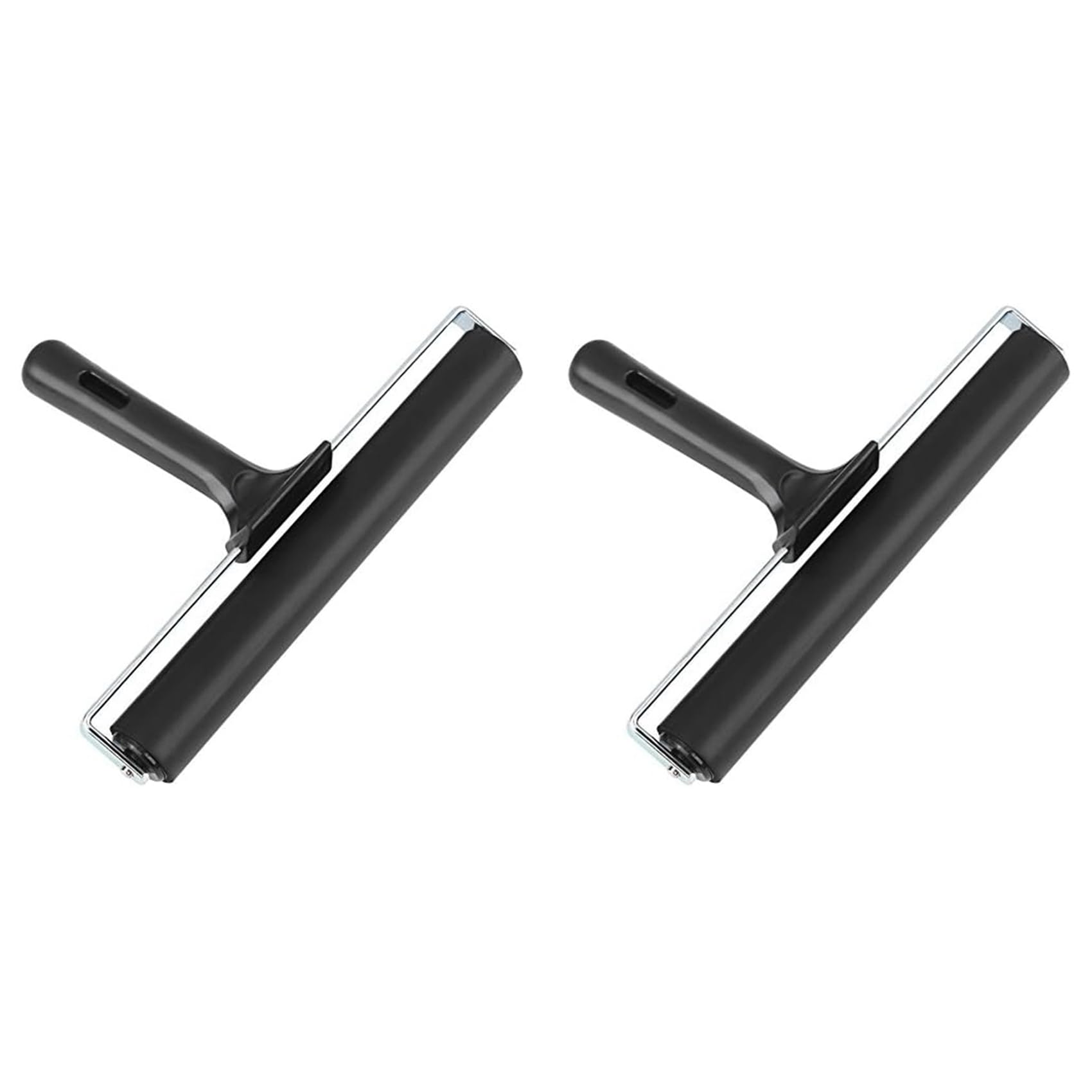 Jnchdghwa Black 2Pcs 8-Inch Rubber Roller, Brayer Roller Brush For Diy Art Craft Painting, Print, Printmaking, Ink And Stamping