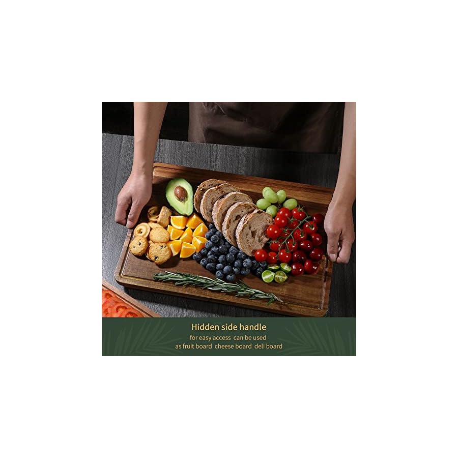 Wood-Cutting-Boards-Set-of-3-for-Kitchen-Thick-Chopping-Board-Large-Wooden-Cutting-Board-Set-with-Deep-Juice-Groove-and-Handles-Wooden-trays-for-meat-fruit-and-cheese-17x12-12x10-12x7-inch Wood Cutting Boards Set of 3 for Kitchen, Thick Chopping Board, Large Wooden Cutting Board Set with Deep Juice Groove and Handles, Wooden trays for meat, fruit and cheese (17x12, 12x10, 12x7 inch)