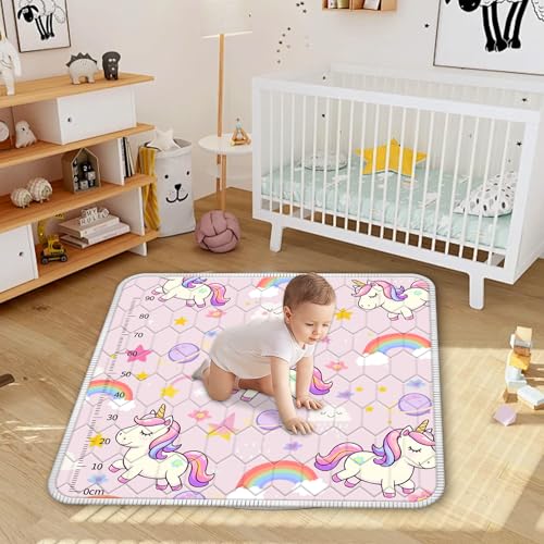 Baby Play Mat 127x127cm, Foldable Kids Playmat with Storage Bag Kids Large Foam Crawling Soft Blanket Baby Activity Play Mat for for Bedroom Nursery Playroom Outdoor Indoor Mat, Animal