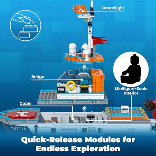 Glikid Arctic Explorer Ship Building Set for Boys Girls 8+, Light-Up - image 5