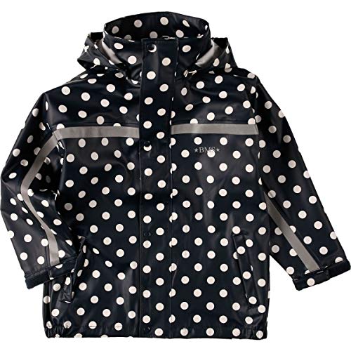 BMS Buddeljacke, Regenjacke für Kinder mit abnehmbarer Kapuze in marine + Sterne