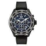 lässig Nautica Herren Chronograph Quarz Uhr mit Gummi Armband NAD25506G
