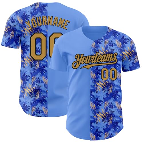 Custom Hawaiian Beach Shirt with Stitched Name/Number/Logo, Personalized Tropical Baseball Jersey for Men Women Youth