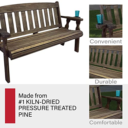 Caf Amish Heavy Duty 800 Lb Mission Pressure Treated Garden Bench (5 Foot, Dark Walnut Stain) #TOP4