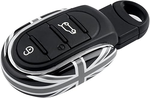 Vista 53 de Funda para llavero con accesorios para Mini Cooper F54 Clubman 55 F56 F57 F60 Countryman hasta 2023 Union Jack en forma de U Oro