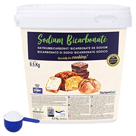Nortembio Organic Bicarbonate of Soda 6.5 Kg. Baking Soda. Food Grade. Especially for Cooking. Premium Quality. E-Book Included Cover