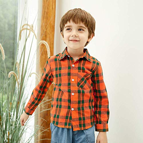 Roupas para bebês meninos e meninas xadrez, de flanela, manga comprida, camisetas para crianças, Ora