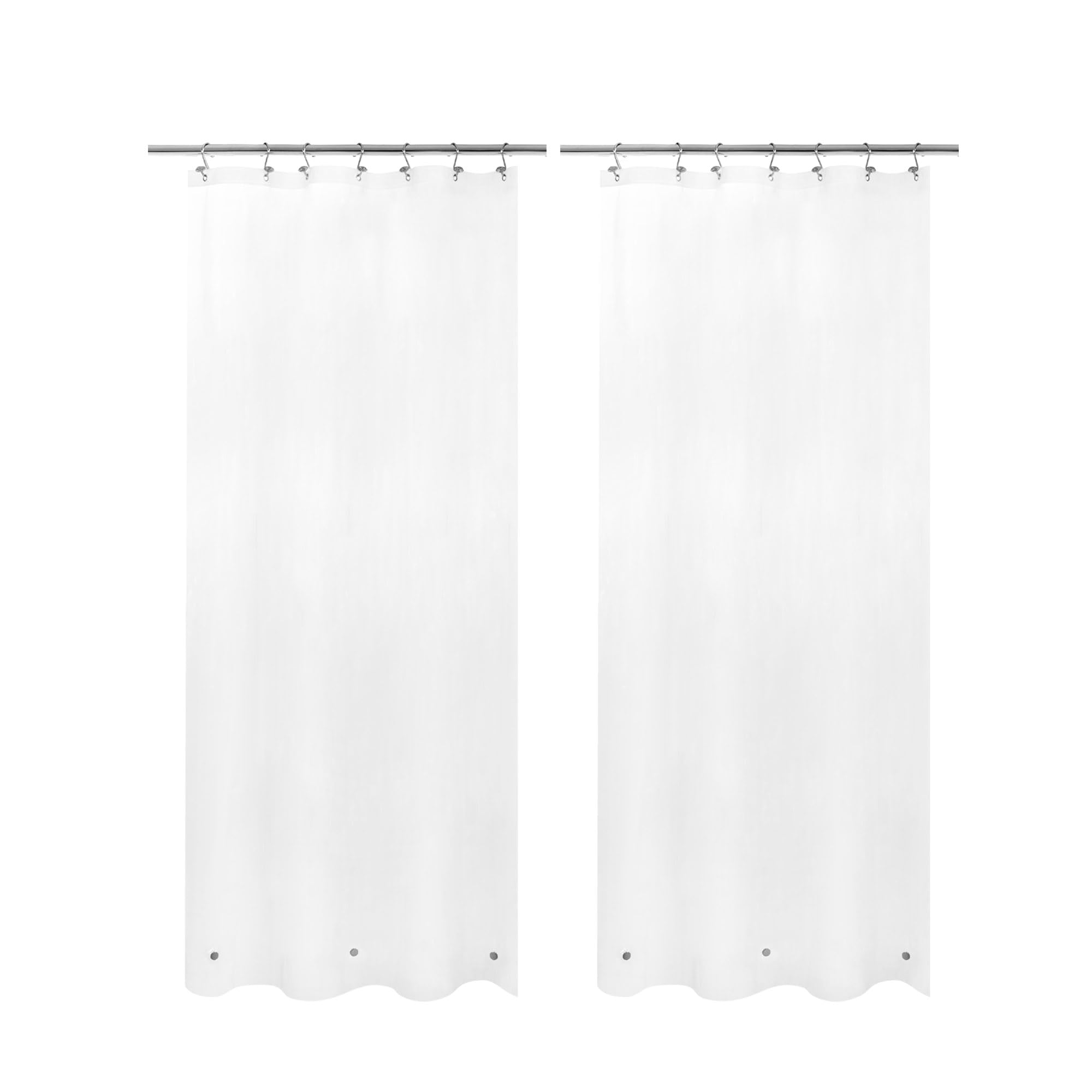 Barossa Design Frosted Stall Shower Curtain Liner with 3 Magnets - 36" x 72", Waterproof PEVA Shower Liner for Small Bathroom Stall, PVC Free, Metal Grommets - Frost, 36X72 (Pack of 2)