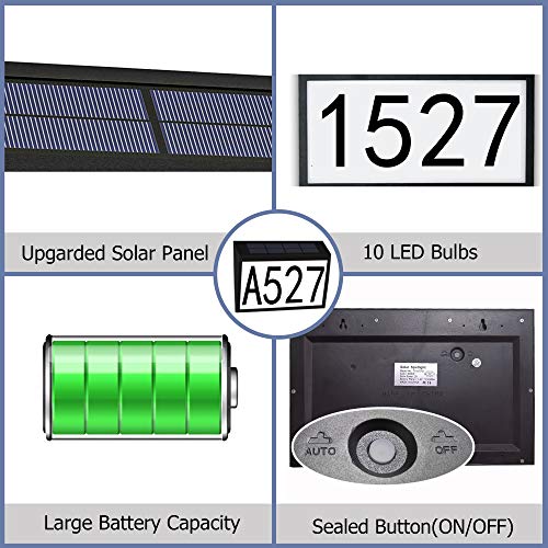 Crepro House Numbers Solar Powered Address Sign Solar House Numbers For Outside Led Lighted House Numbers For Houses Solar Address Numbers Waterproof Outdoor For Home Garden Yard Street #TOP4