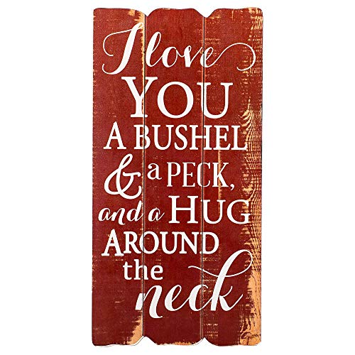 P. Graham Dunn I Love You Bushel & Peck 12 X 6 Small Fence Post Wood Look Decorative Sign Plaque #TOP21